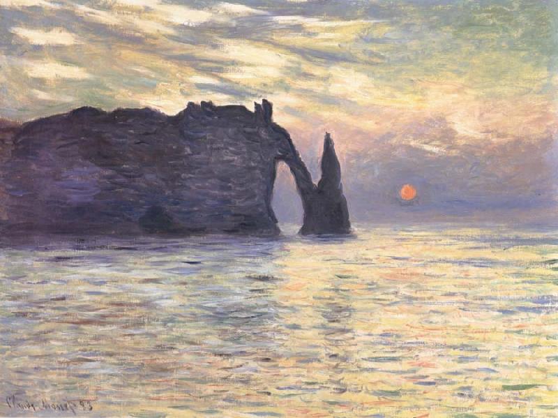 Claude Monet The Cliff,Etretat,Sunset Norge oil painting art